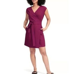 Everlane Japanese Go Weave Sleeveless Wrap Dress Cranberry Size 2 XS